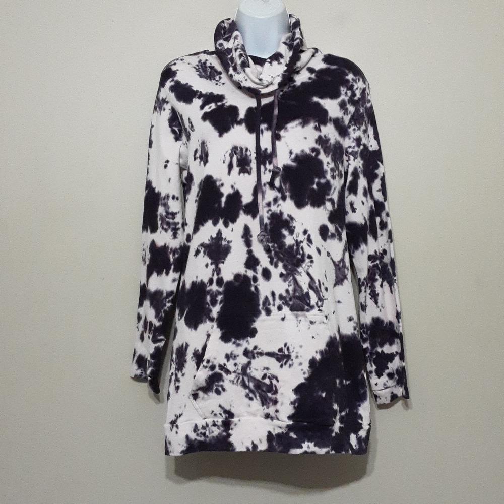 Lily & Lottie pull over sweater tie Dyed women M  turtleneck Y2k Soft Cozy